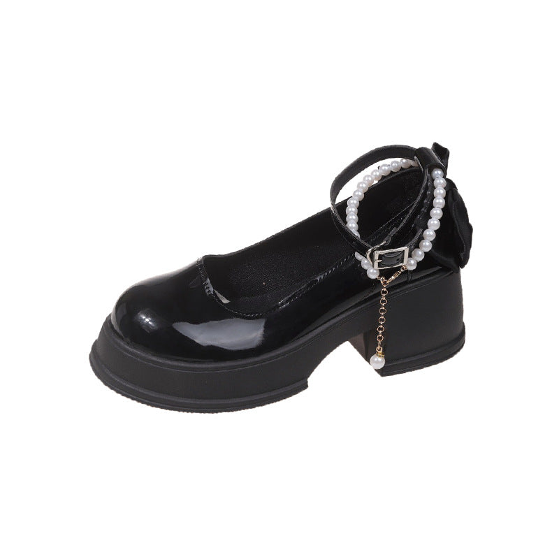 Damen elegante High Heels mit Perlen- und Rüschendetail EB