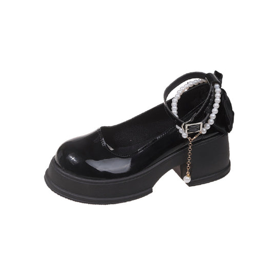 Damen elegante High Heels mit Perlen- und Rüschendetail EB