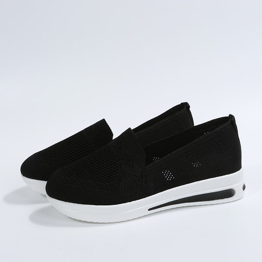 Damen atmungsaktive Slip-On Sneakers mit flexiblem Strick-Obermaterial EB