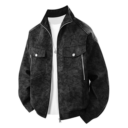 Herren Übergangsjacke mit zwei Brusttaschen und hochstehendem Kragen EB