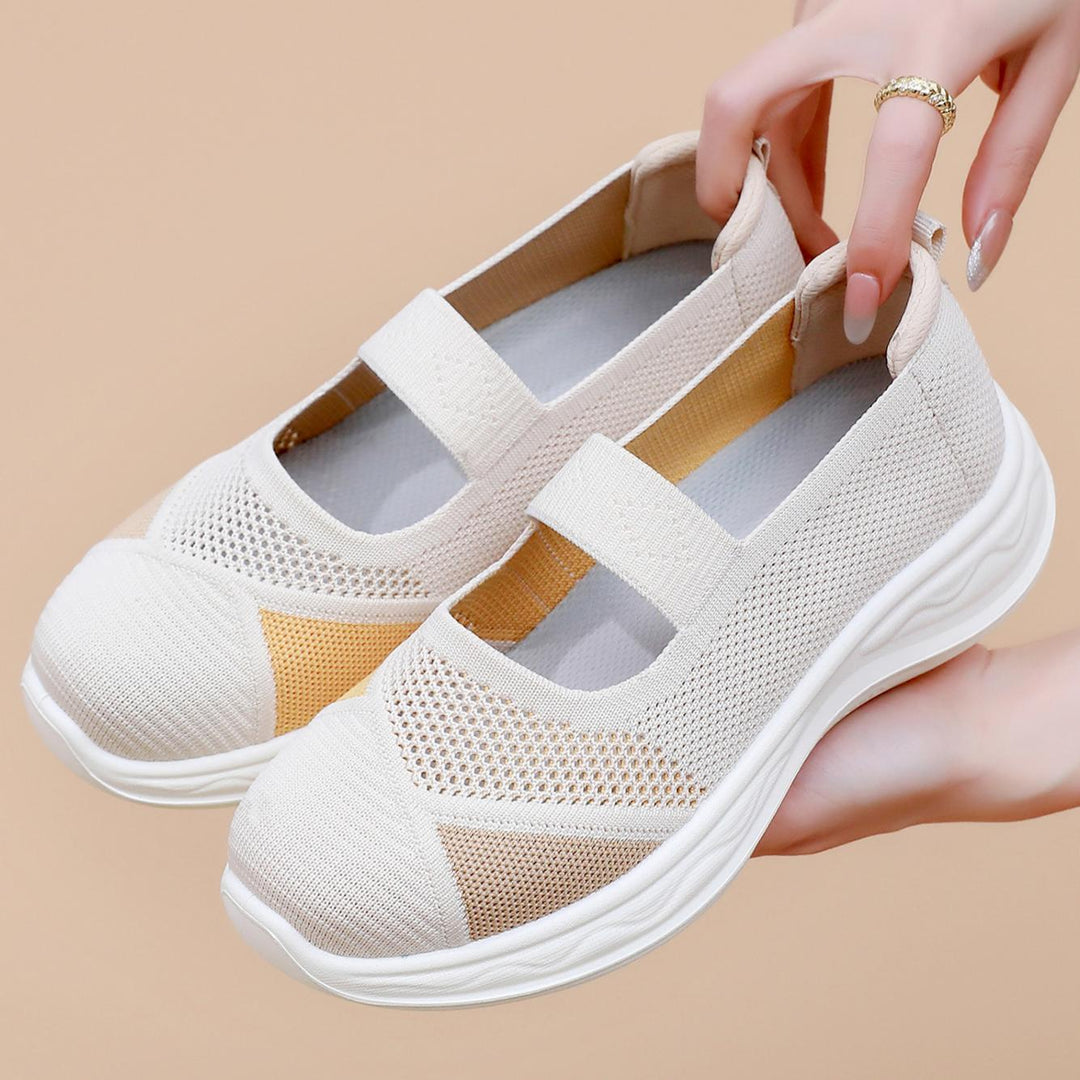 Damen Modische Sneakers mit elastischem Riemen EB
