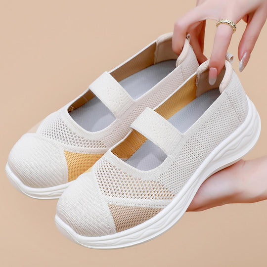 Damen Modische Sneakers mit elastischem Riemen EB