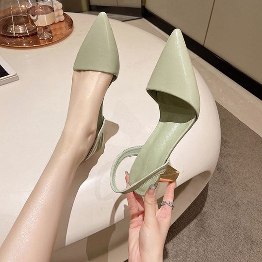 Damen elegante Slingback-Pumps mit feinen Riemen und spitz zulaufendem Design EB