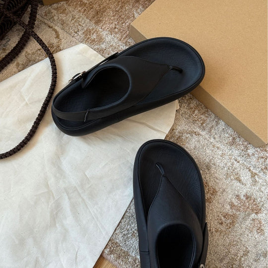 Damen modische Zehentrenner-Sandalen mit elegantem Riemendesign und rutschfester Sohle EB