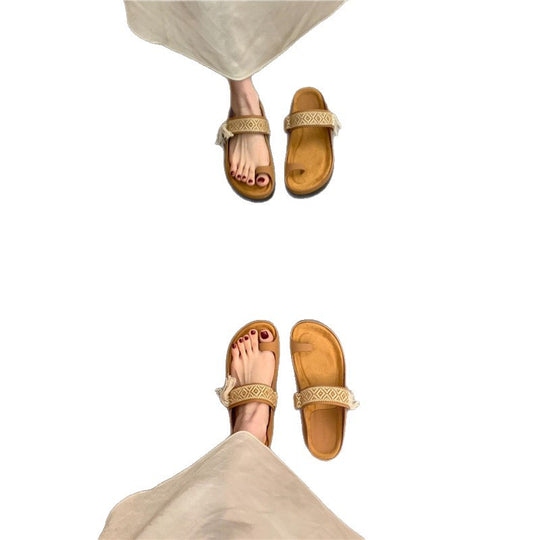 Damen Zehentrenner-Sandalen mit elegantem Riemendesign und Fußbett EB