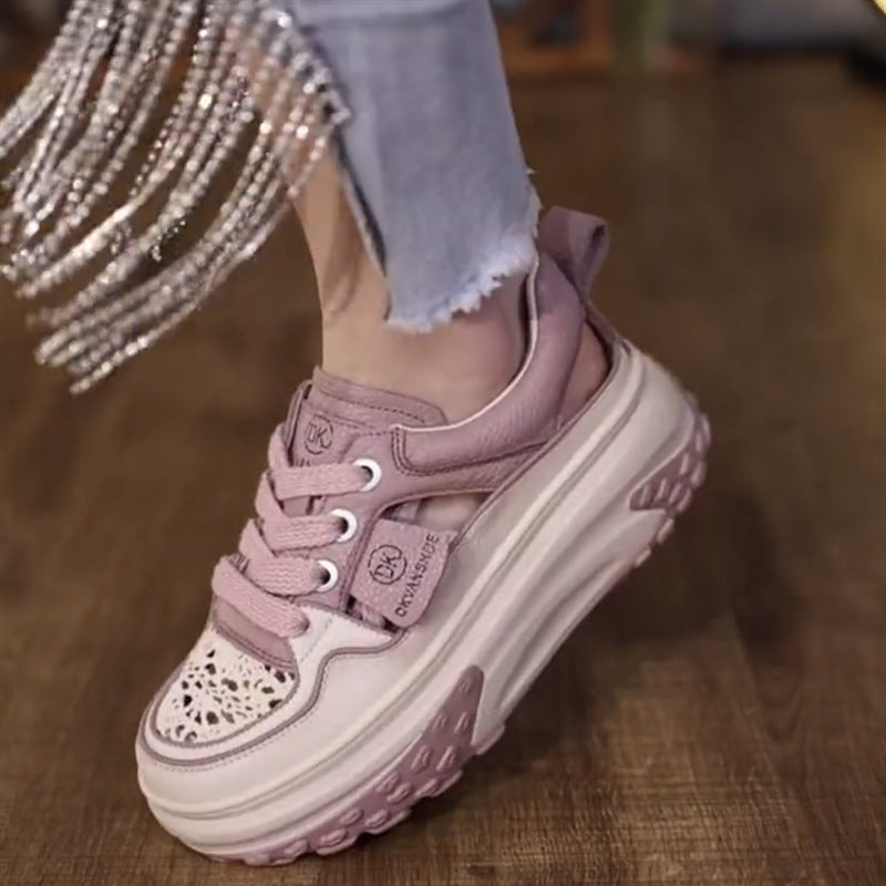 Damen Chunky Sneakers mit luftiger Mesh-Oberfläche und strapazierfähiger Sohle EB