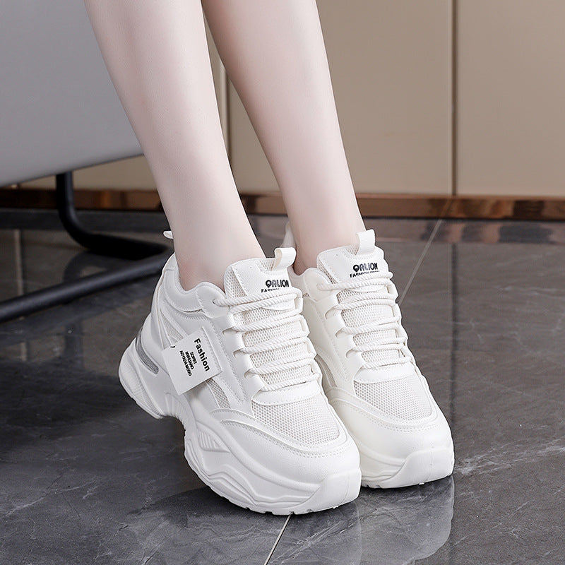 Damen modische Chunky Sneakers mit atmungsaktivem Obermaterial und dämpfendem Komfort EB