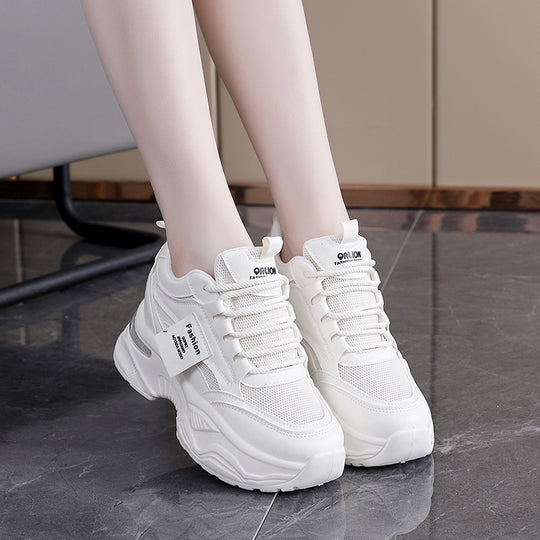 Damen modische Chunky Sneakers mit atmungsaktivem Obermaterial und dämpfendem Komfort EB