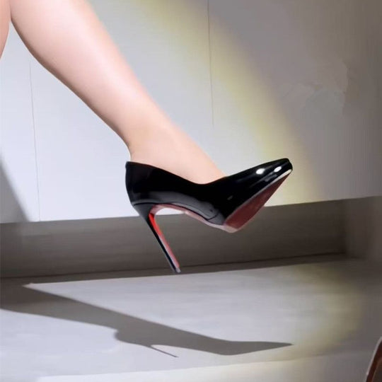 Damen elegante High Heel Pumps mit hochwertigem Lackfinish EB