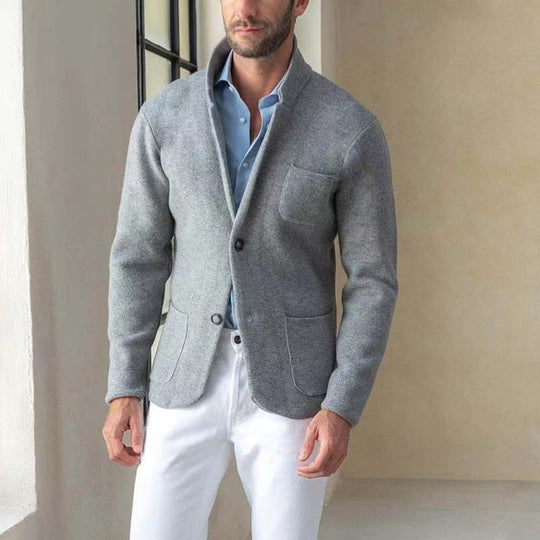 Herren Strickblazer mit eleganter Optik und praktischen Taschen EB