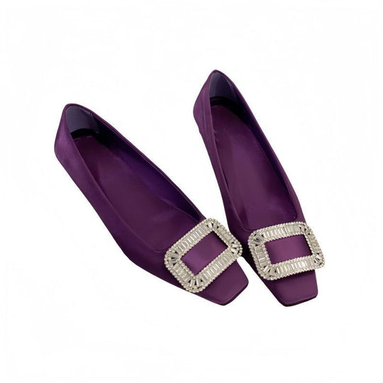 Damen Ballerinas mit funkelnder Schnalle EB