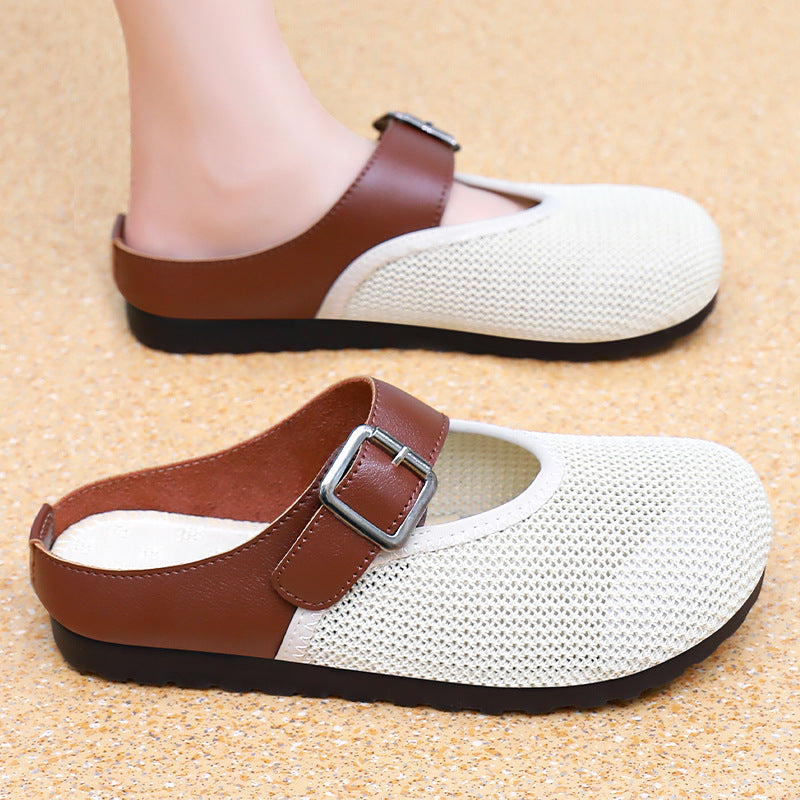 Damen Atmungsaktive Clogs mit modischem Riemen EB