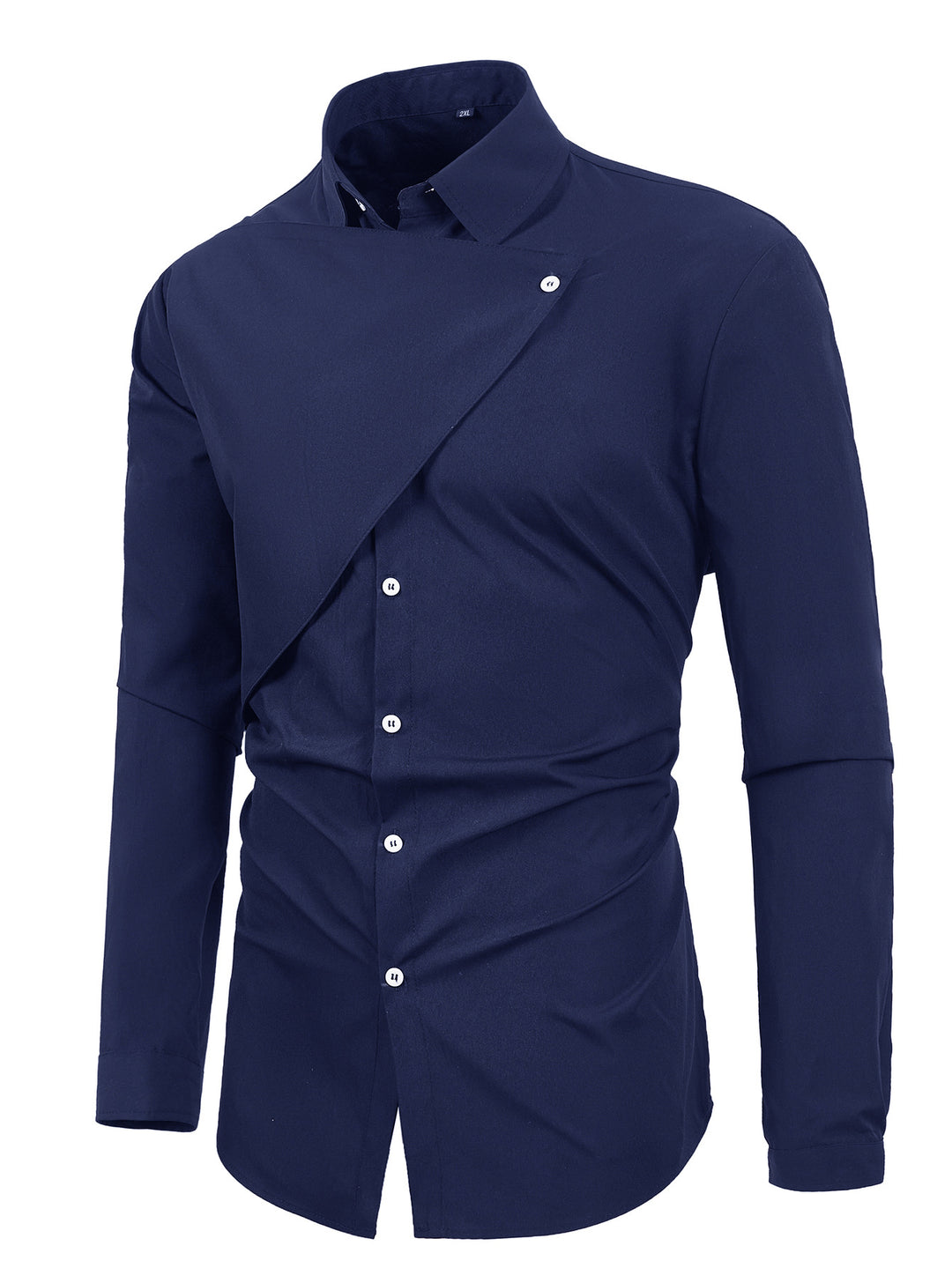 Herren Elegantes Kurzarmhemd mit asymmetrischem Design EB