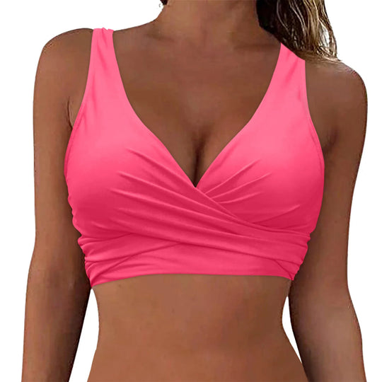 Damen komfortables Wickel-Bikinioberteil EB