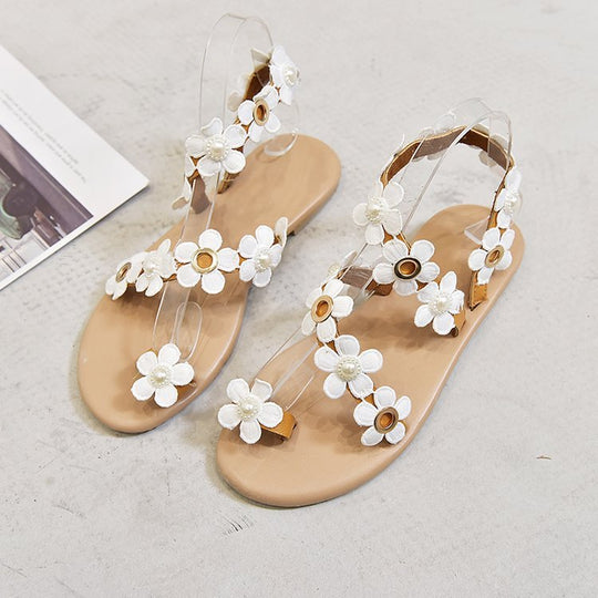Damen Sandalen mit floralen Akzenten und rutschfester Sohle EB