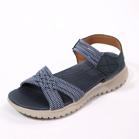 Damen Freizeitsandalen mit geflochtenem Riemen und rutschfester Sohle EB