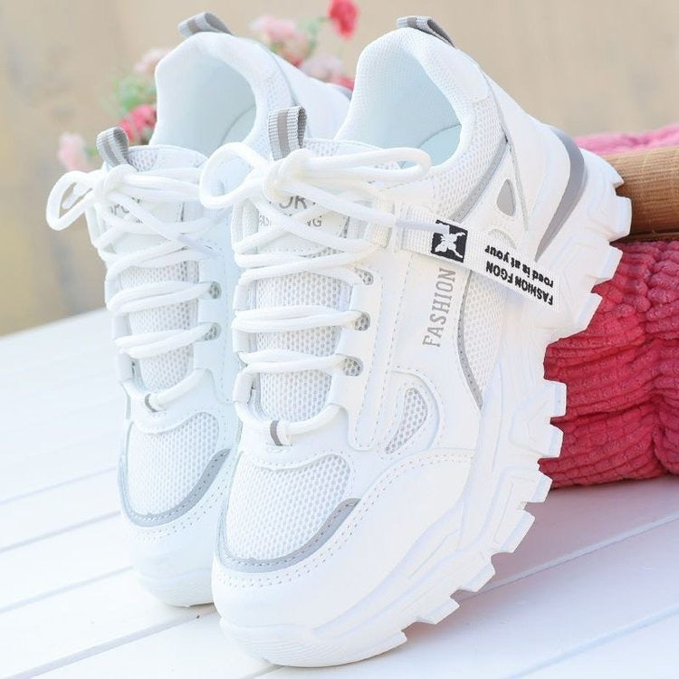 Damen Sportliche Sneakers mit atmungsaktiver Mesh-Oberfläche und stoßdämpfender Sohle EB