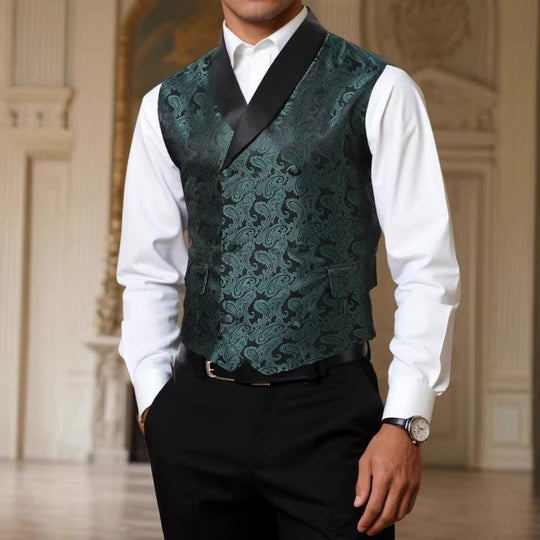 Herren elegante und luxuriöse Samtweste mit kunstvollem Muster EB