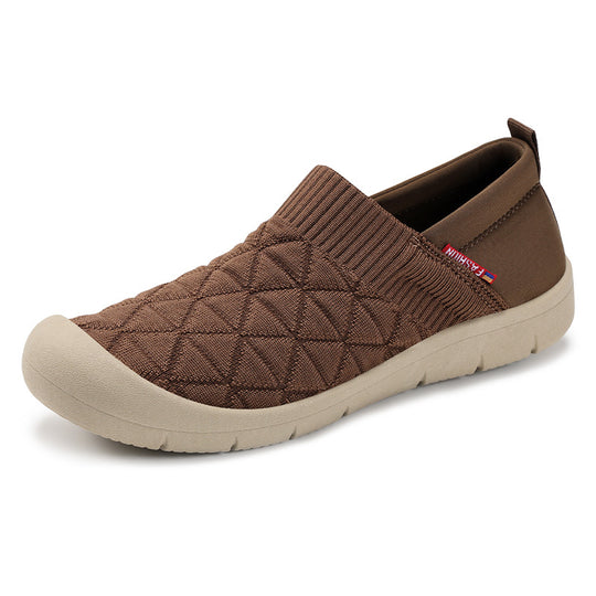 Damen nan atmungsaktiver gestrickter Slip-On Komfort-Halbschuh mit elastischem Schaft und stoßdämpfender EVA-Sohle EB