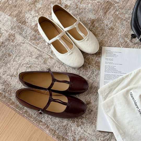 Damen Elegante Mary Jane Ballerinas mit modischem Riemchen und bequemer Polsterung EB