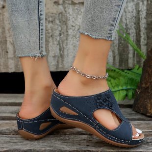Damen bequeme Riemchen-Sandalen mit modischem Schlangenmuster und flexiblem Fußbett EB