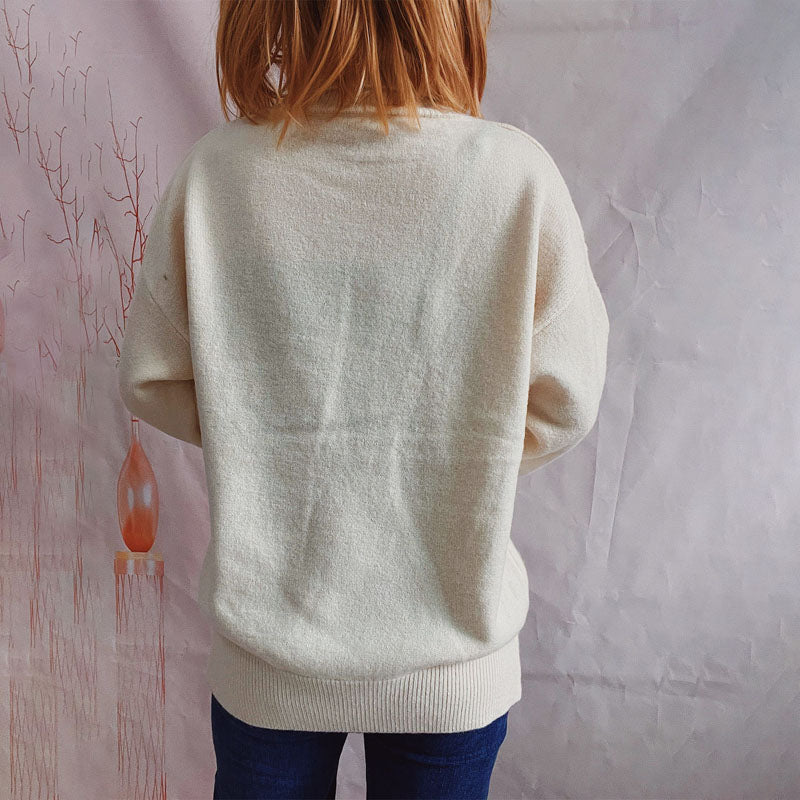 EB | Einfarbiger Warmer Strickpullover Für Alltag