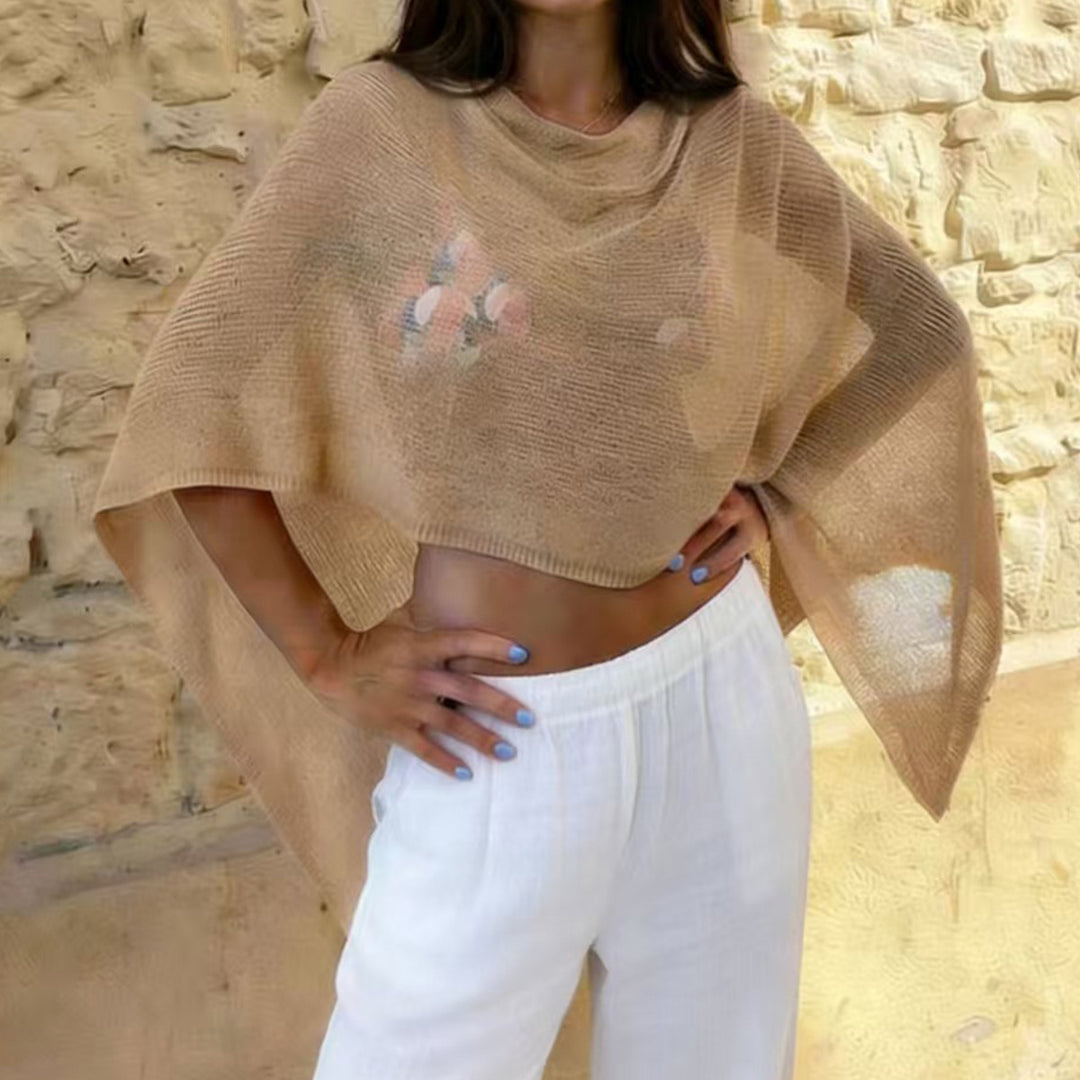 Damen transparenter Strandüberwurf mit asymmetrischem Schnitt und elegantem Design EB