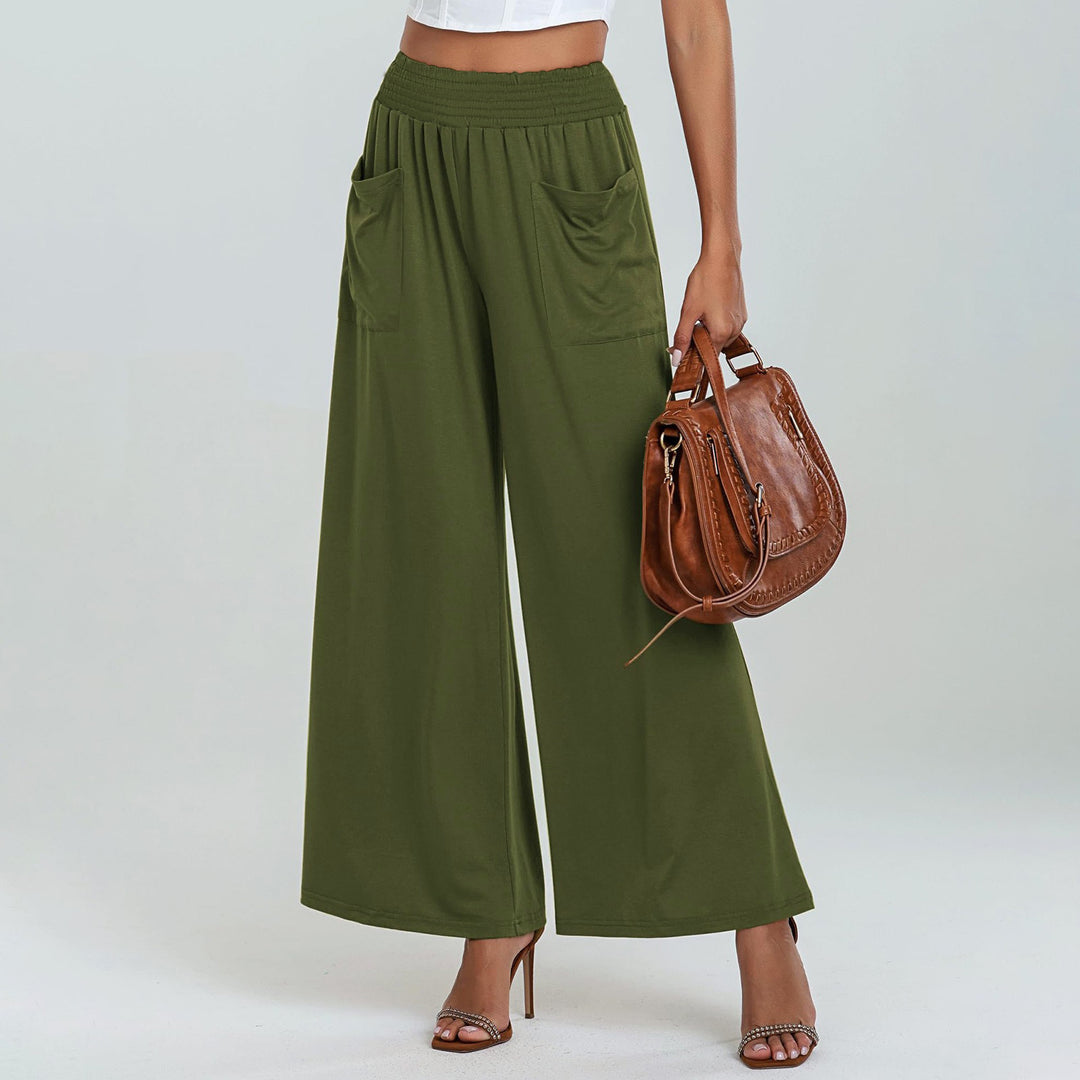 Damen Weite Trendhose mit elastischem Bund und praktischen Taschen EB