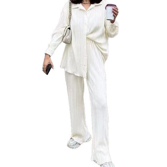 Damen elegantes Lounge-Set aus softem Plissee EB