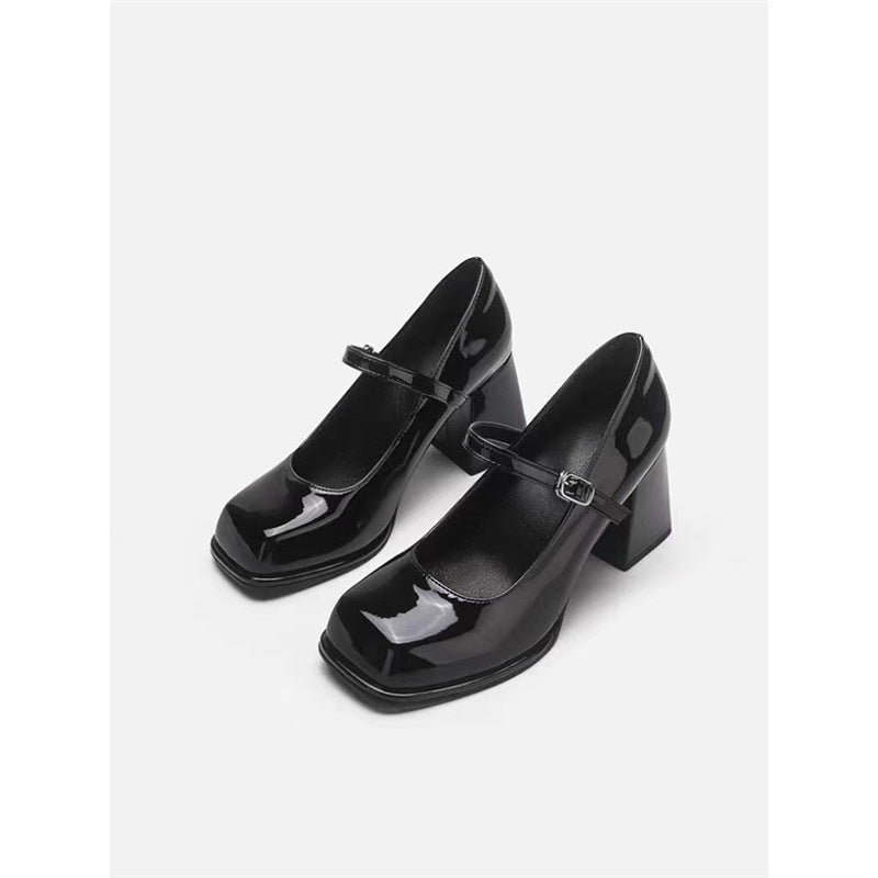 Damen elegante Absatzschuhe mit Blockabsatz und Riemchen EB