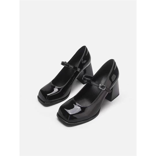 Damen elegante Absatzschuhe mit Blockabsatz und Riemchen EB