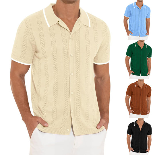 Herren Kurzarmpoloshirt mit strukturiertem Design EB