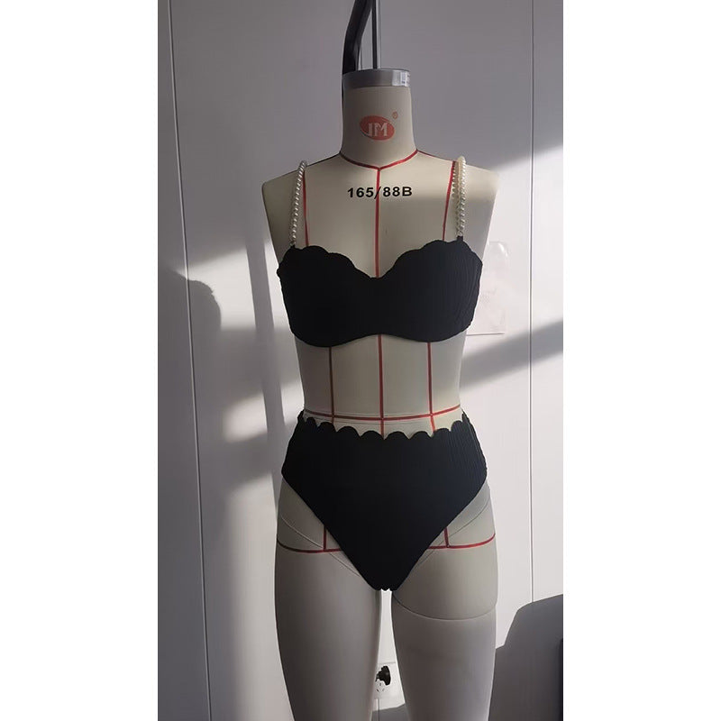 Damen Hochwertiger Push-Up Bikini mit Skulptur-Rippdesign EB