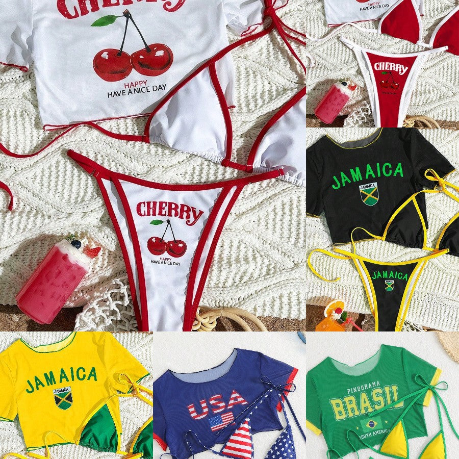 Damen Bikini-Set mit kreativem grafischen Design EB
