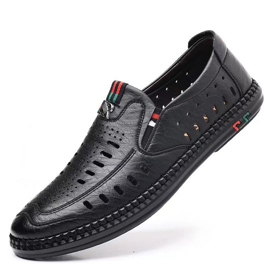 Herren Bequeme Slip-On Mokassins mit atmungsaktivem Lederobermaterial EB