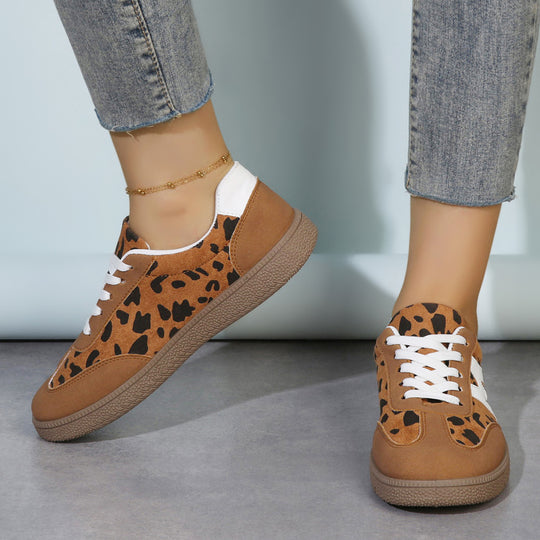 Damen Mode-Sneaker mit einzigartigem Leo-Design und rutschfester Sohle EB