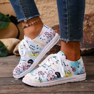 Damen Sportliche Sneakers mit kreativem Druckmotiv EB