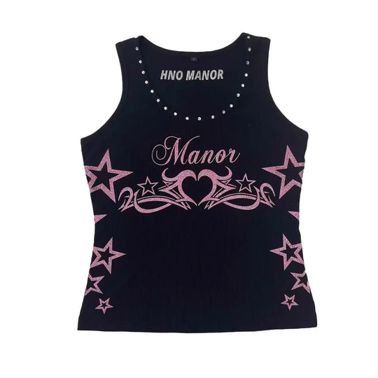 Damen Trendiges Tanktop mit Glitzerdesign EB