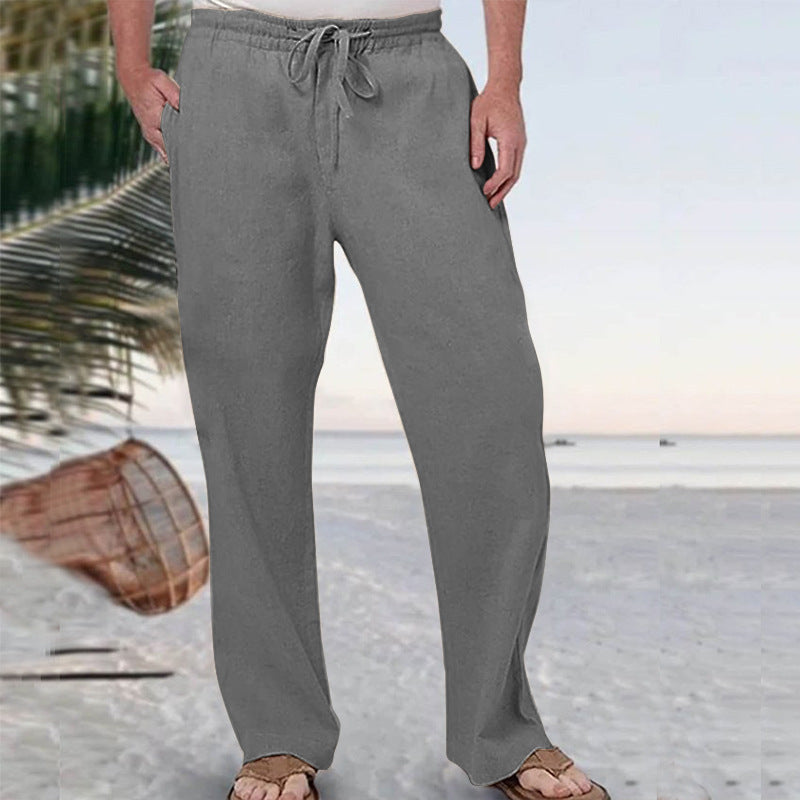 Herren nan weiche Loungehose aus Baumwolljersey mit elastischem Tunnelzugbund und seitlichen Eingrifftaschen EB