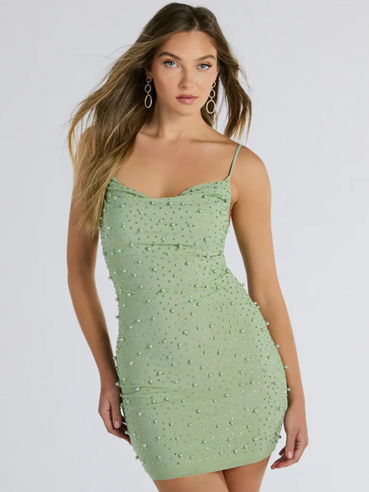 Damen figurbetontes Kleid mit Strassakzenten EB