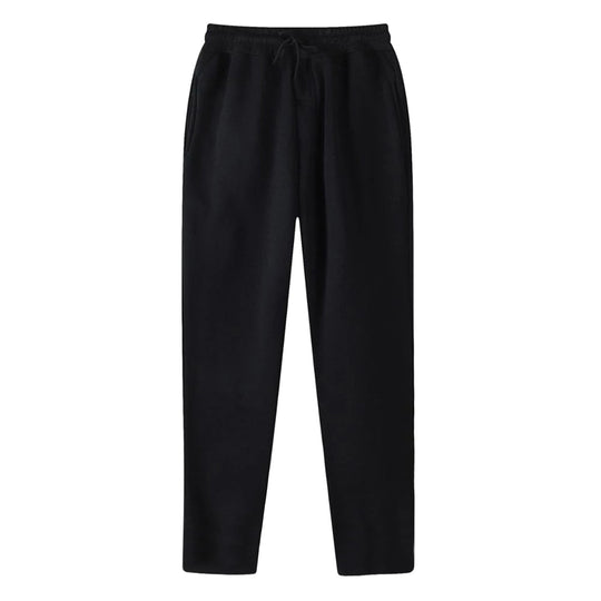 Herren nan geradlinige Sweatpants aus melierter Baumwollmischung mit elastischem Bund Kordelzug und Seitentaschen EB