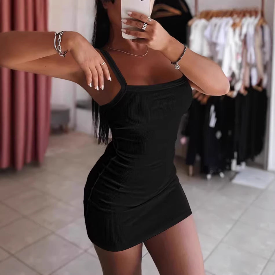 Damen figurbetontes Minikleid aus Rippenstrick EB