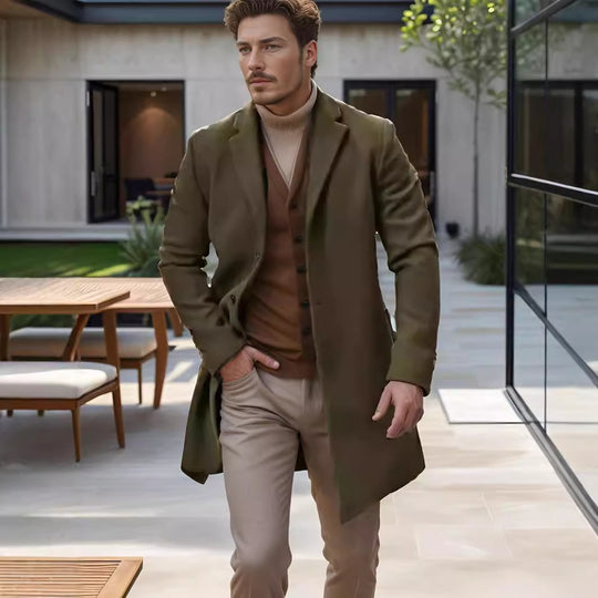 Herren Eleganter Langmantel mit zeitloser Silhouette EB