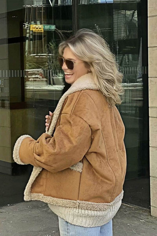 EB | Weiche Teddyjacke Lammfell-elemente Modern und Bequem