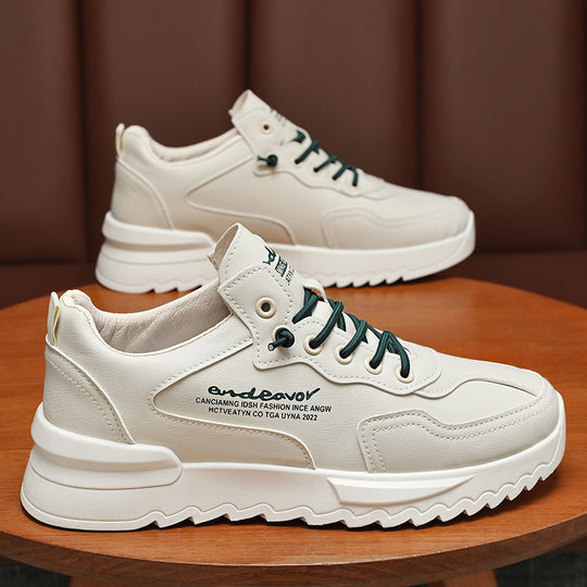 Damen Sportliche Ledersneaker mit dämpfender Sohle und modischem Design EB