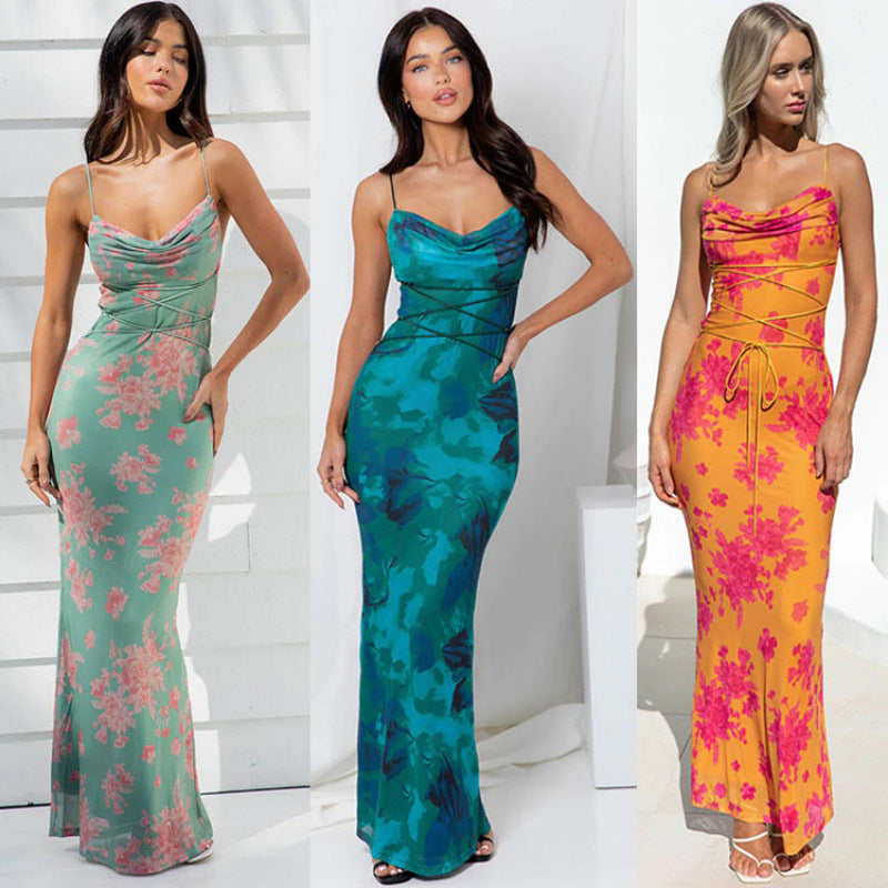 Damen Maxikleid mit eleganter Blumenmusterung EB