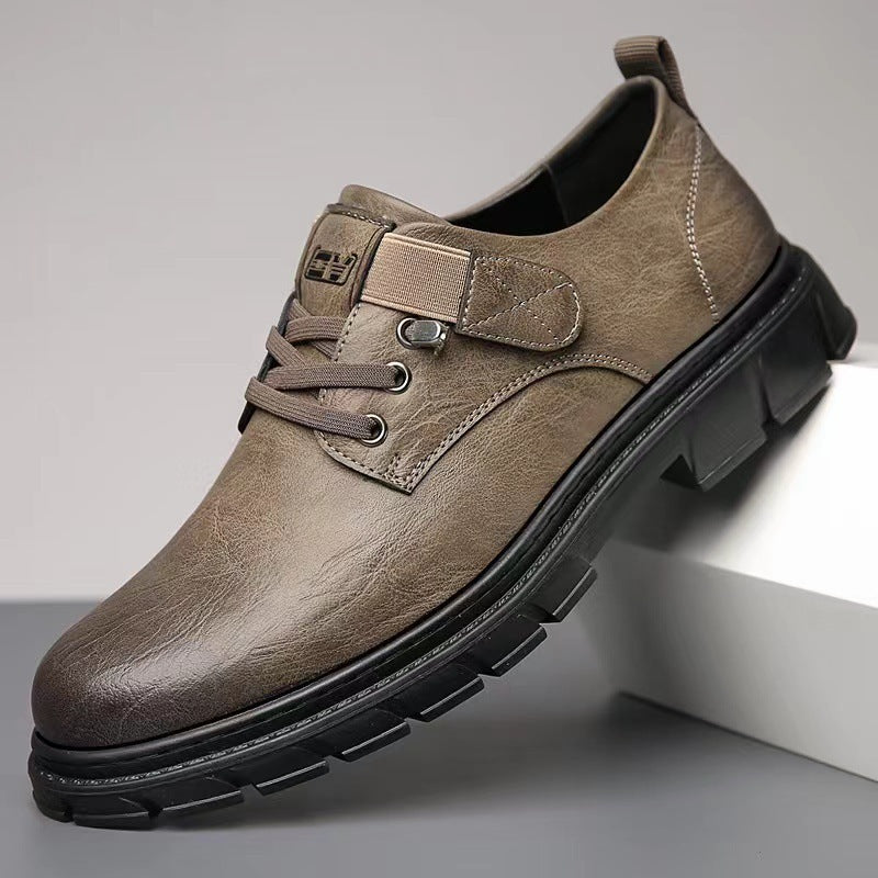 Herren bequeme Leder Schnürschuhe EB