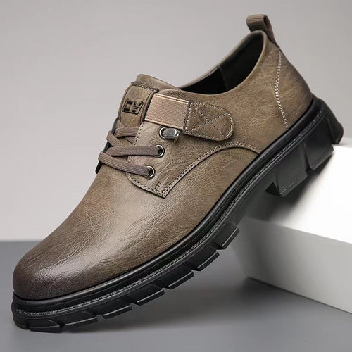 Herren bequeme Leder Schnürschuhe EB