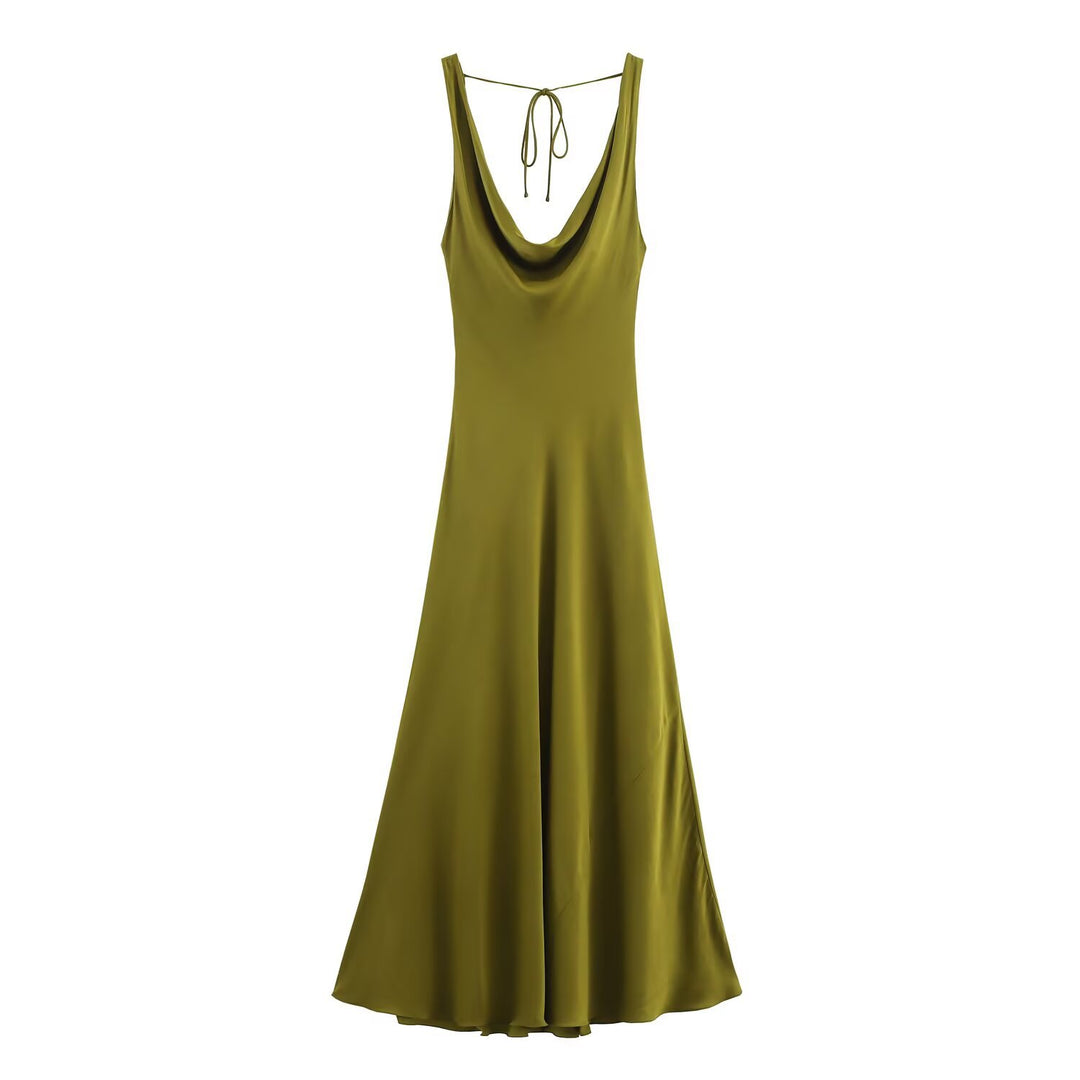 EB | Lange Drapierte Kleid mit Eingebautem Bh
