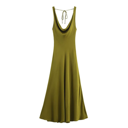 EB | Lange Drapierte Kleid mit Eingebautem Bh
